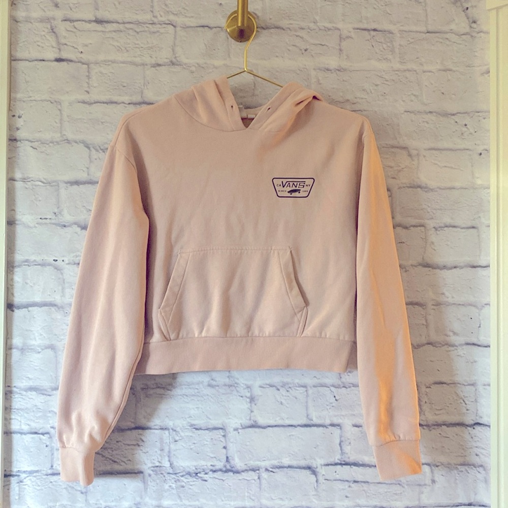 Light Pink/Peach Cropped Vans Hoodie XS